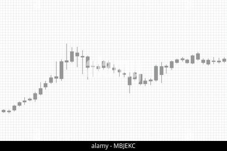 Graphic diagram and cryptocurrency isolated on white background. Trading design concept. Vector illustration. Flat design. Stock Vector