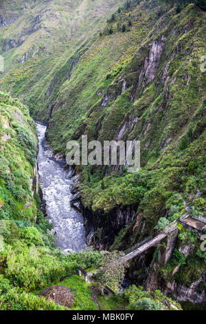 Pureza Bridge Suspension bridge over Pastaza river in Ecuador Stock Photo - Alamy