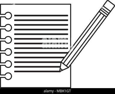 blank notebook page icon over white background, linestyle, vector  illustration Stock Vector Image & Art - Alamy