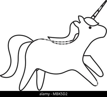 cute unicorn icon over white background, vector illustration Stock Vector