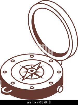 Vintage Isometric Compass Icon Stock Vector