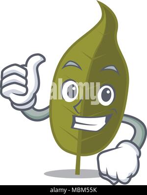 Thumbs up bay leaf character cartoon Stock Vector