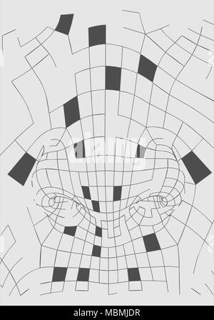 Wire-frame abstract human face Stock Vector Image & Art - Alamy