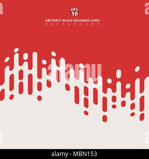 Abstract red Rounded wave Lines Halftone Transition. Vector Background Illustration Stock Vector