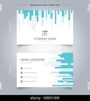 Creative business card and name card template blue and gray Rounded Lines vertical Halftone Transition background. Abstract concept and commercial des Stock Vector