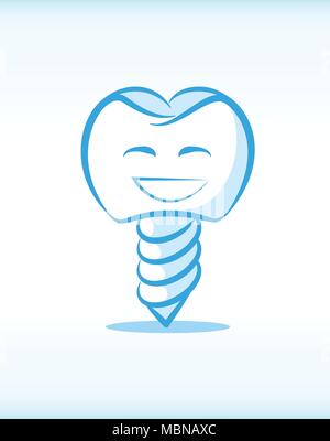Funny Vector Tooth Replacement Character Stock Vector