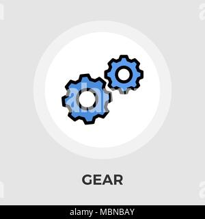 Gear Icon Vector. Flat icon isolated on the white background. Editable EPS file. Vector illustration. Stock Vector