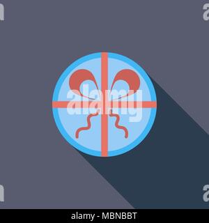 Gift box icon. Flat vector related icon with long shadow for web and mobile applications. It can be used as - logo, pictogram, icon, infographic eleme Stock Vector