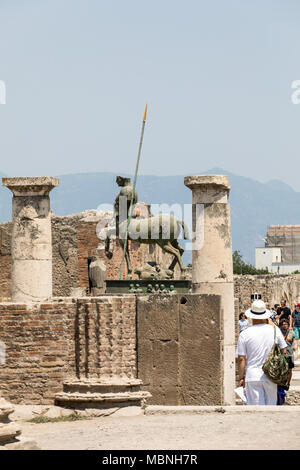 Pompeii, Italy - June 15, 2017: Ancient city of Pompeii, Italy. Roman town destroyed by Vesuvius volcano. Stock Photo