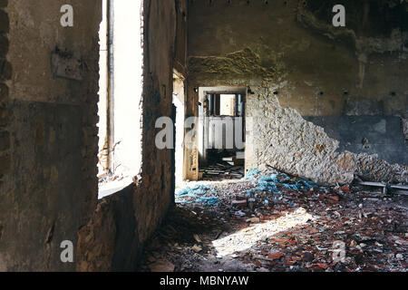 inside view of an abandoned house Stock Photo