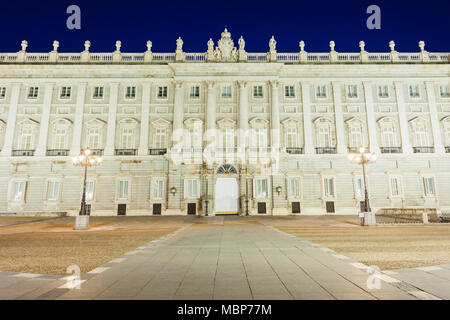 The Royal Palace of Madrid or Palacio Real de Madrid is the official residence of the Spanish Royal Family in Madrid, Spain Stock Photo