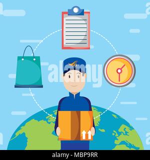 Express delivery cartoon Stock Vector