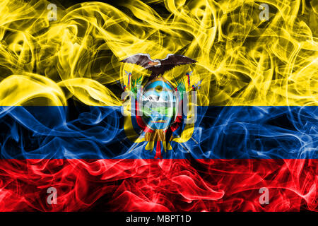 Ecuador smoke flag Stock Photo