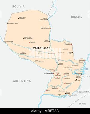 paraguay vector map Stock Vector