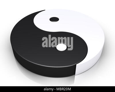 3d yin and yang symbol is on the ground Stock Photo