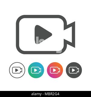 Simple Camera Video Icon Vector Symbol Graphic Logo Design Set Stock Vector