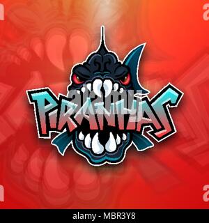 Piranhas emblem logo for sports team Stock Vector