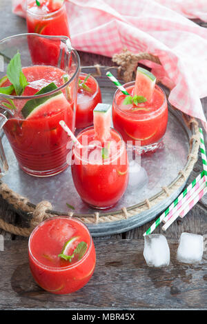 Fruity cocktail with water melon and lime juice Stock Photo