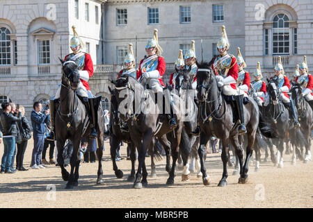 Household Cavalry. Changing of the guard at Horse guards parade, London, UK Stock Photo