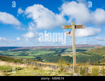 View towards Hasty bank and Bilsdale from Clay Bank on The Cleveland Way National trail. North York Moors National park, North Yorkshire, England. UK Stock Photo