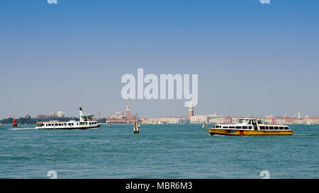 Alilaguna water bus on the Venetian Lagoon Stock Photo