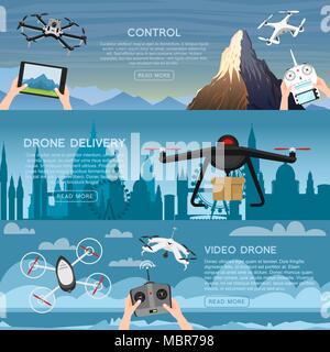 Modern air drones for card and remote control. Video and photo and ...