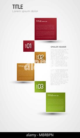 infographic template, option squares banners with shadow, design element Stock Vector