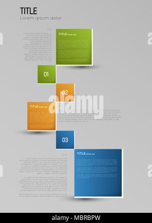 infographic template, option squares banners with shadow, design element Stock Vector