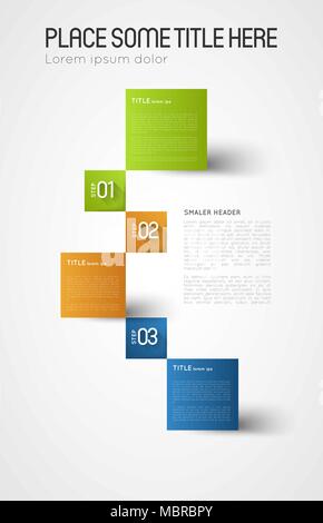 infographic template, option squares banners with shadow, design element Stock Vector
