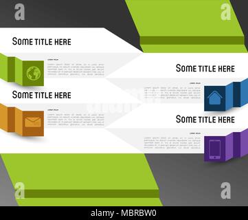 abstract origami paper banners with option steps Stock Vector