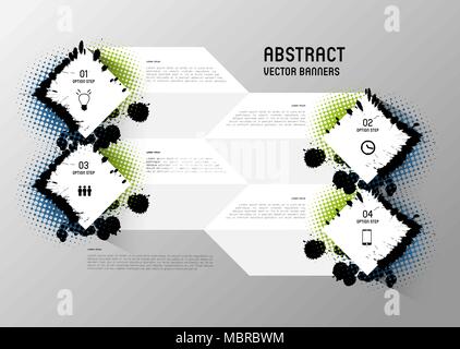 abstract paper banners with option steps Stock Vector