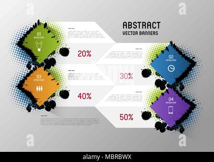 abstract paper banners with option steps Stock Vector