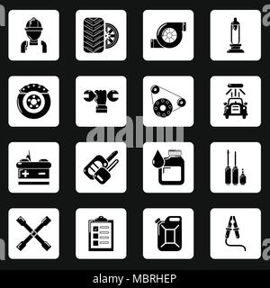 Auto repair icons set, simple style Stock Vector