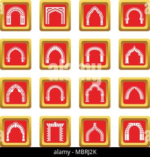 Arch types icons set red vector Stock Vector Image & Art - Alamy