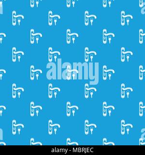 Door handle and key pattern vector seamless blue Stock Vector