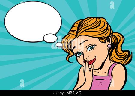 Pretty young woman gesture of embarrassment Stock Vector
