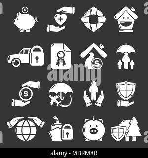 Insurance icons set grey vector Stock Vector Image & Art - Alamy