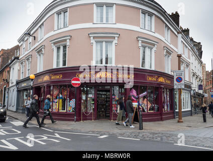 The shop frontage of Hardy's Traditional Sweet Shop in St Johns St, Cambridge, England, UK. Stock Photo