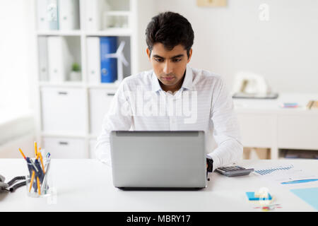 businessman with laptop working at office Stock Photo