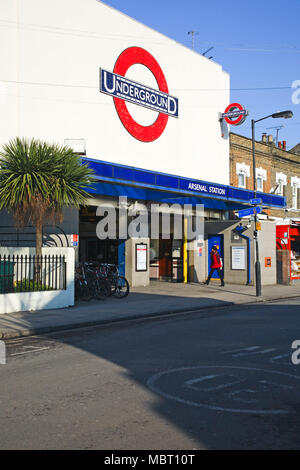 Highbury Stadium tube station. Highbury Stadium, Highbury, United Kingdom. Architect: Archibald Leitch, William Binnie, Claude Ferrier, 1913. Stock Photo