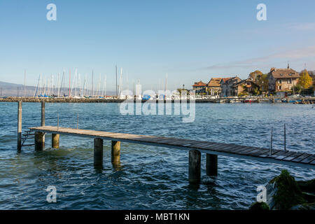 Haute Savoie (74) Port de Nernier // France. Haute Savoie (74) Nernier village harbour Stock Photo