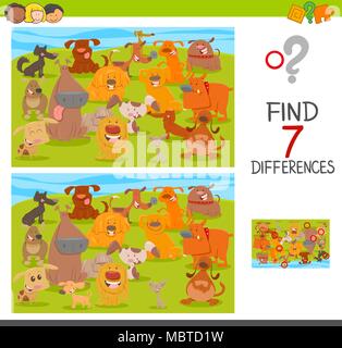 differences game with cartoon dogs animal characters Stock Vector Image ...