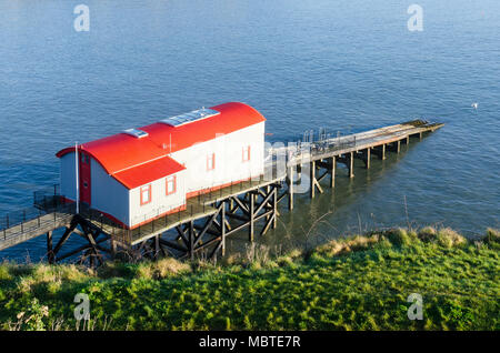 The old lifeboat station at Tenby Harbour which is Grade 2 listed and has been converted into a house Stock Photo