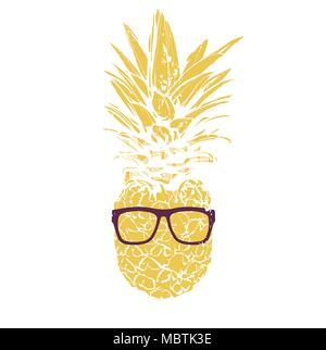 Pineapple in sunglasses Stock Vector