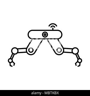 Robot hand machine simple flat style vector illustration. Stock Vector