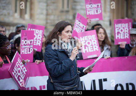 Pro-life campaigners demonstrate outside Ealing Broadway Town Hall before the abortion buffer zone vote this week, London, UK Stock Photo