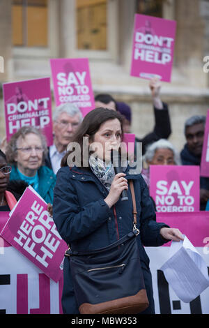 Pro-life campaigners demonstrate outside Ealing Broadway Town Hall before the abortion buffer zone vote this week, London, UK Stock Photo