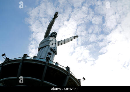 Giant Jesus Statue on Burake Hill near Makale, Toraja, Sulawesi, Indonesia Stock Photo