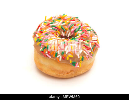 Maple Sprinkle Donuts on a White Background Stock Photo