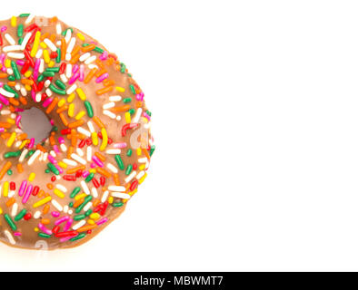 Maple Sprinkle Donuts on a White Background Stock Photo